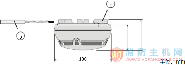 FDO221-CN光電感煙探測器外心尺寸示意圖